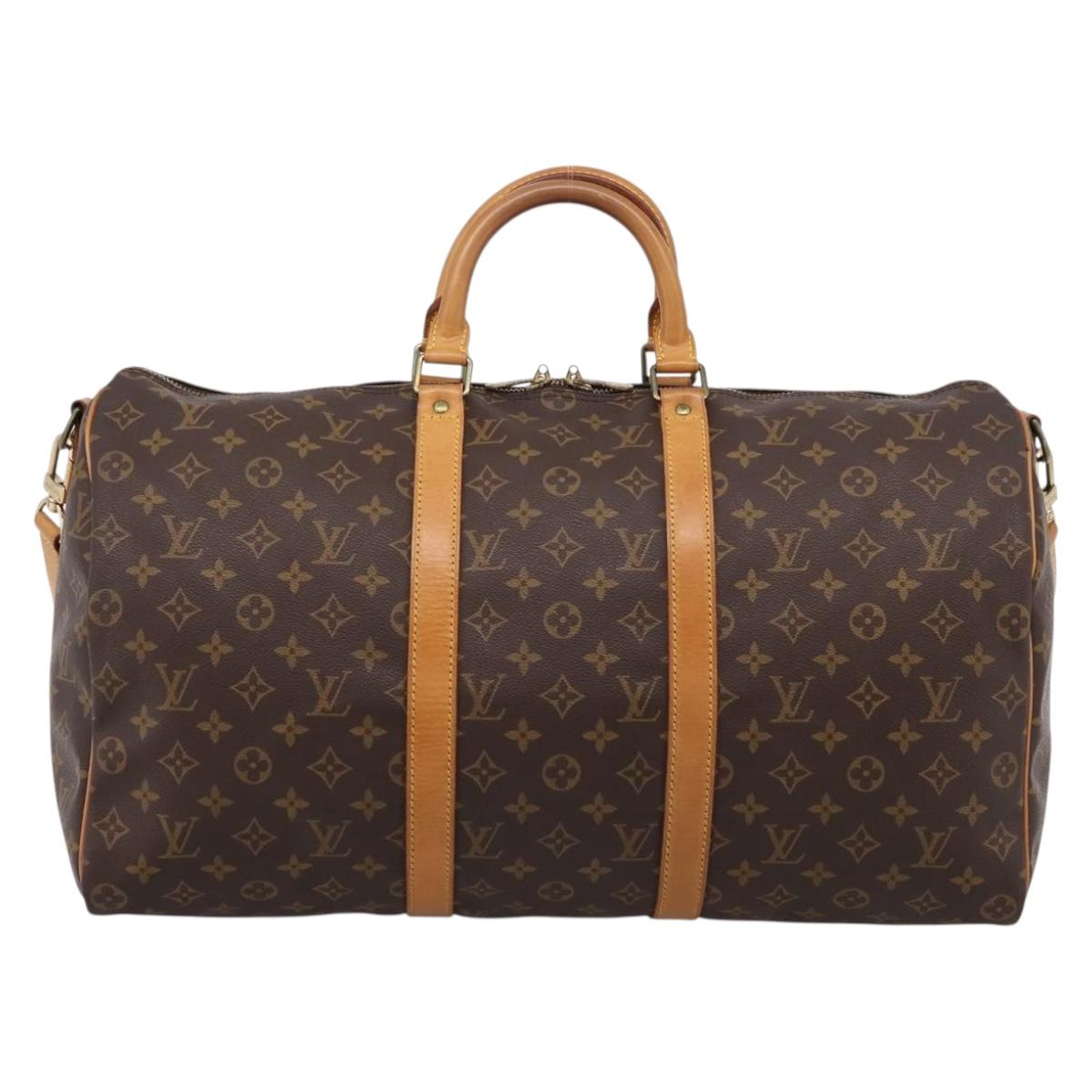 LOUIS VUITTON Monogram Keepall Bandouliere 50 Boston Bag M41416 LV Auth 203666V
