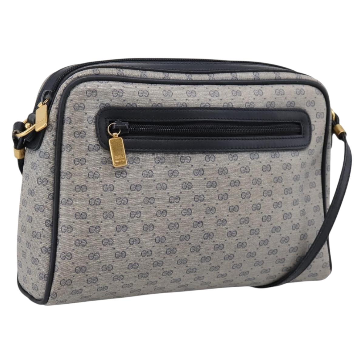 GUCCI GG Supreme Shoulder Bag PVC Navy Gold 007 39 0014 Auth 203669