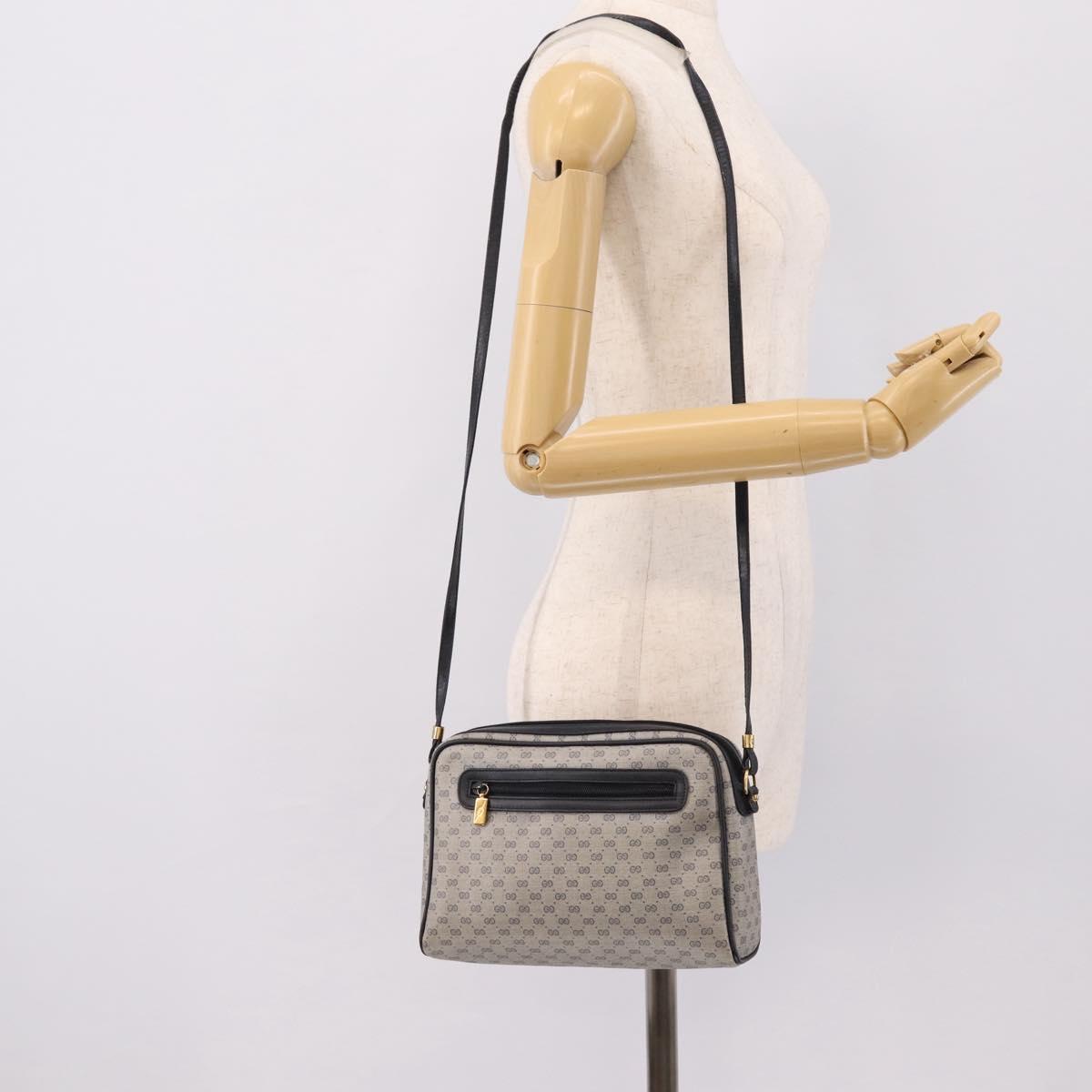GUCCI GG Supreme Shoulder Bag PVC Navy Gold 007 39 0014 Auth 203669
