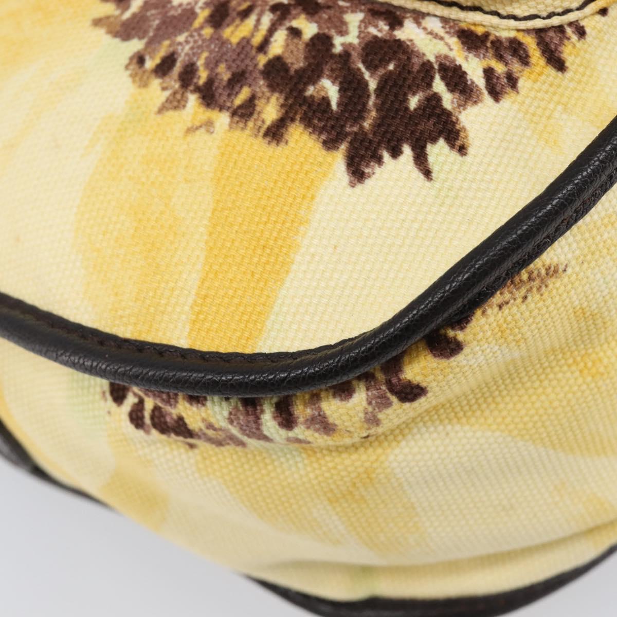 CELINE Shoulder Bag Canvas Yellow Gold Auth 203671A