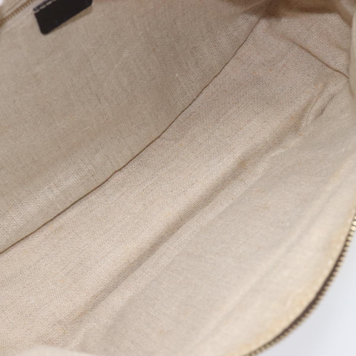 CELINE Shoulder Bag Canvas Yellow Gold Auth 203671A