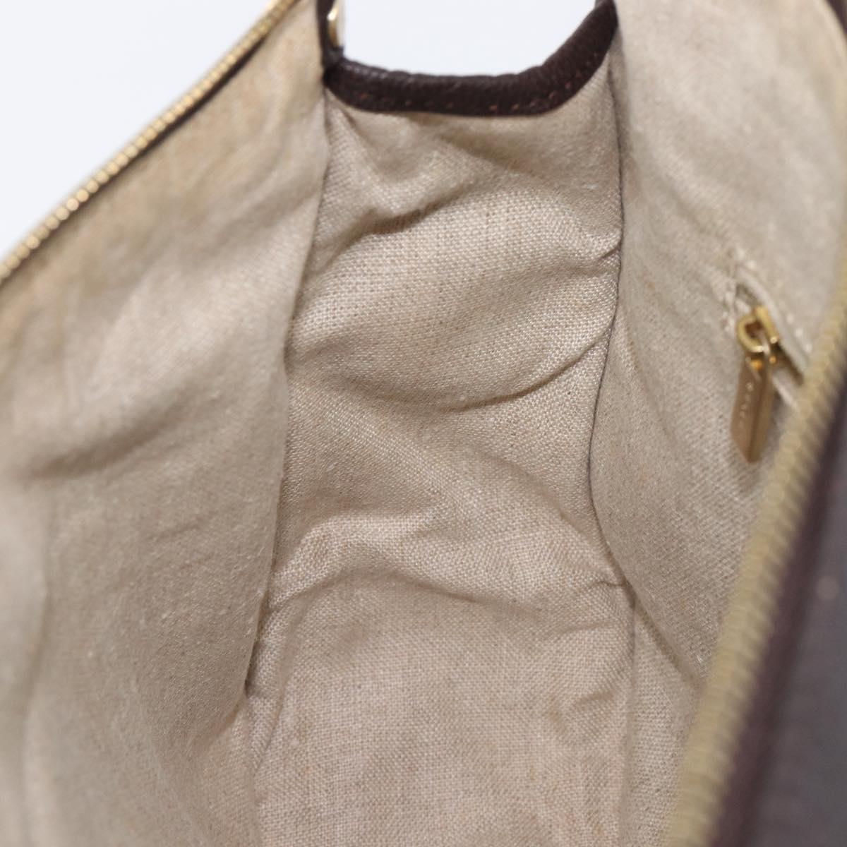CELINE Shoulder Bag Canvas Yellow Gold Auth 203671A
