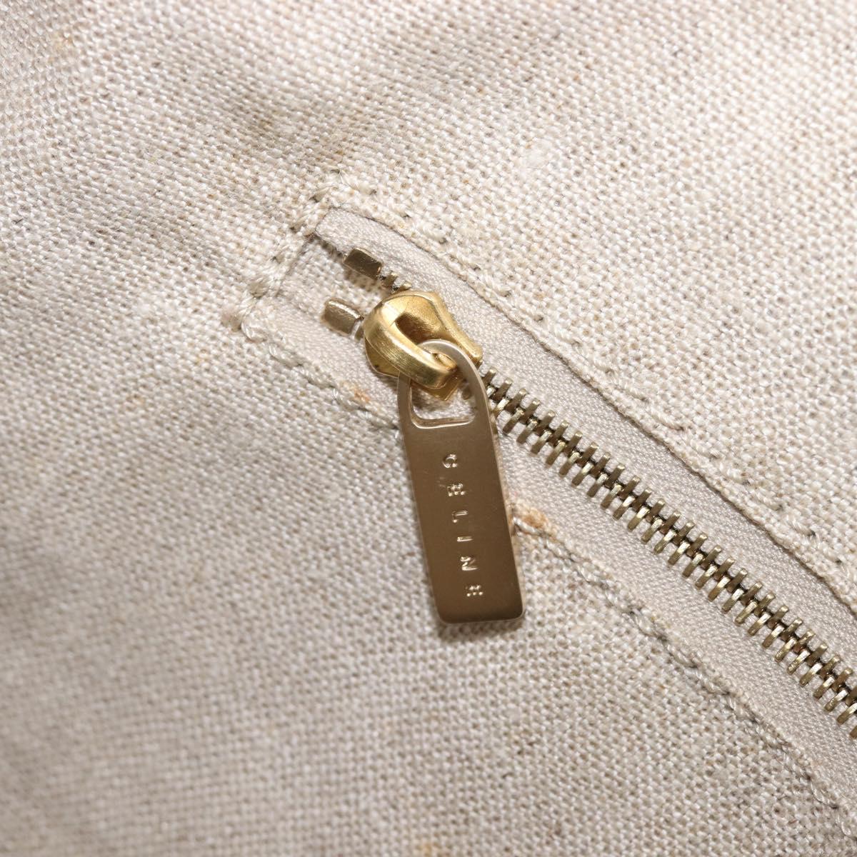 CELINE Shoulder Bag Canvas Yellow Gold Auth 203671A