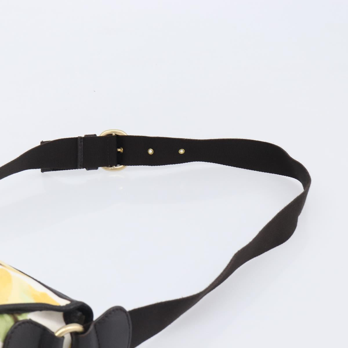 CELINE Shoulder Bag Canvas Yellow Gold Auth 203671A
