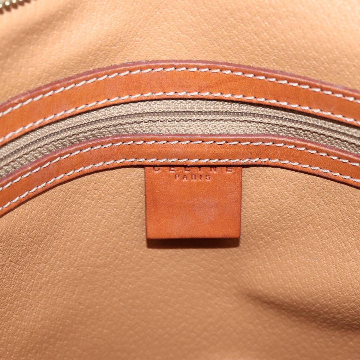 CELINE Macadam Canvas Tote Bag PVC Leather Brown Gold Auth 203674A