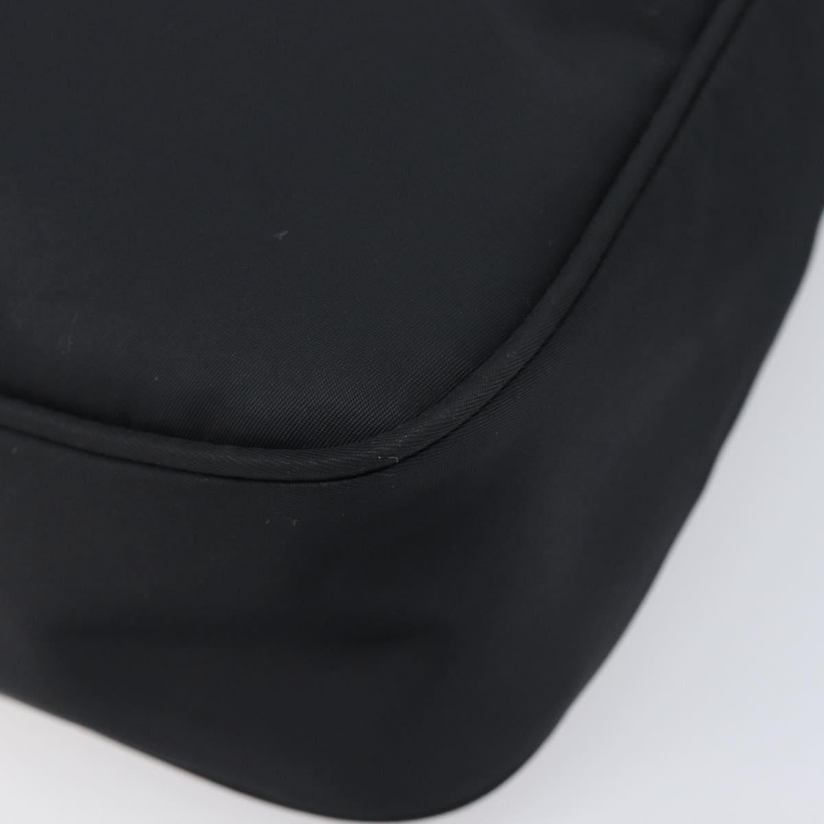 FENDI Shoulder Bag Nylon Black Silver Auth 203677A