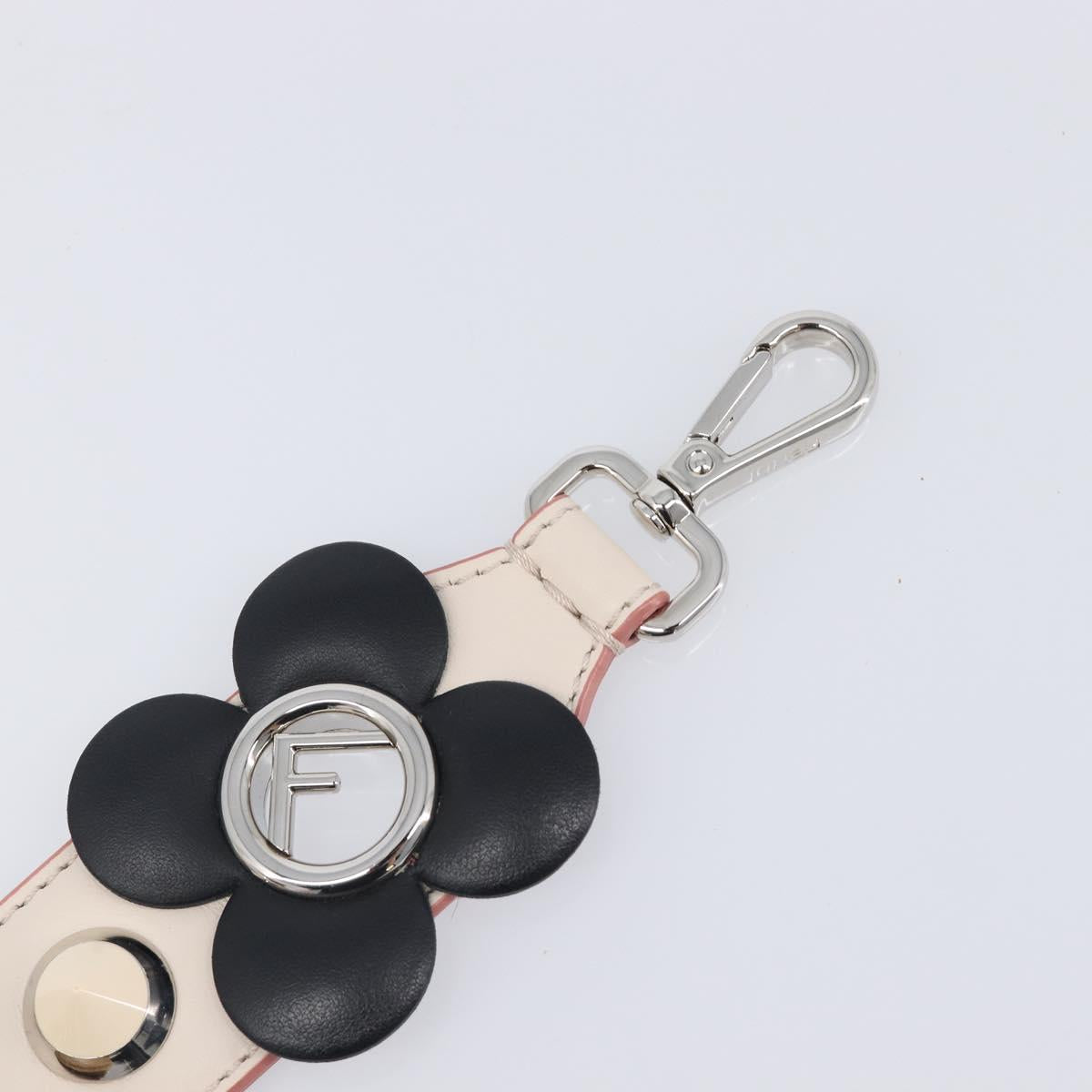 FENDI Strap Leather Beige Silver gold Auth 203680M