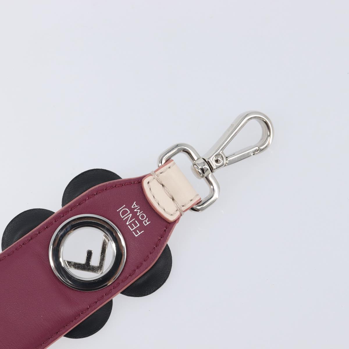 FENDI Strap Leather Beige Silver gold Auth 203680M