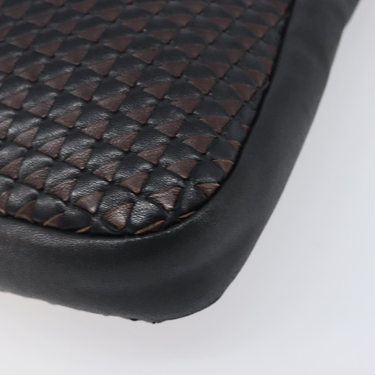 BOTTEGA VENETA INTRECCIATO Shoulder Bag Leather Outlet Black Auth 203682V