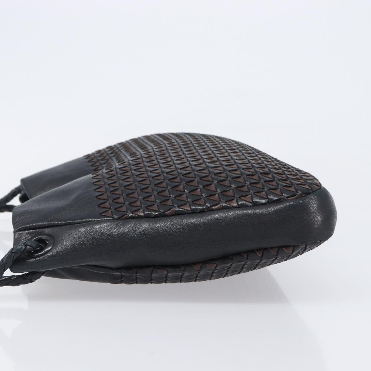 BOTTEGA VENETA INTRECCIATO Shoulder Bag Leather Outlet Black Auth 203682V