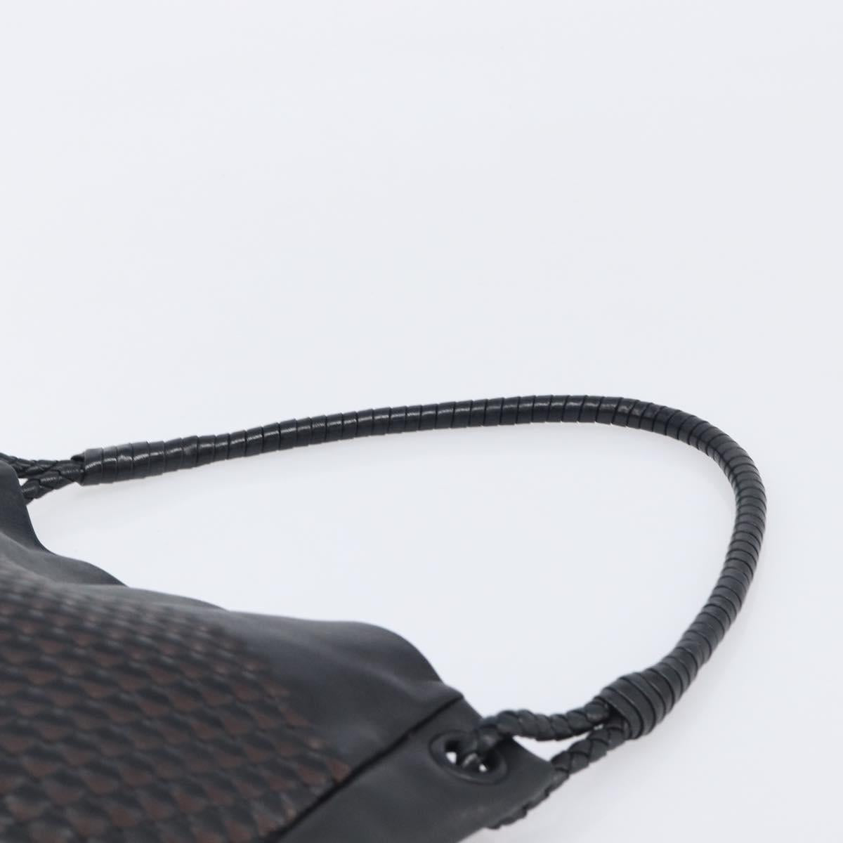 BOTTEGA VENETA INTRECCIATO Shoulder Bag Leather Outlet Black Auth 203682V