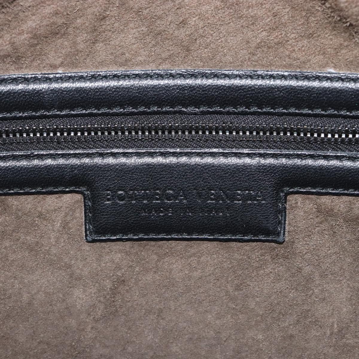 BOTTEGA VENETA INTRECCIATO Shoulder Bag Leather Black Auth 203683