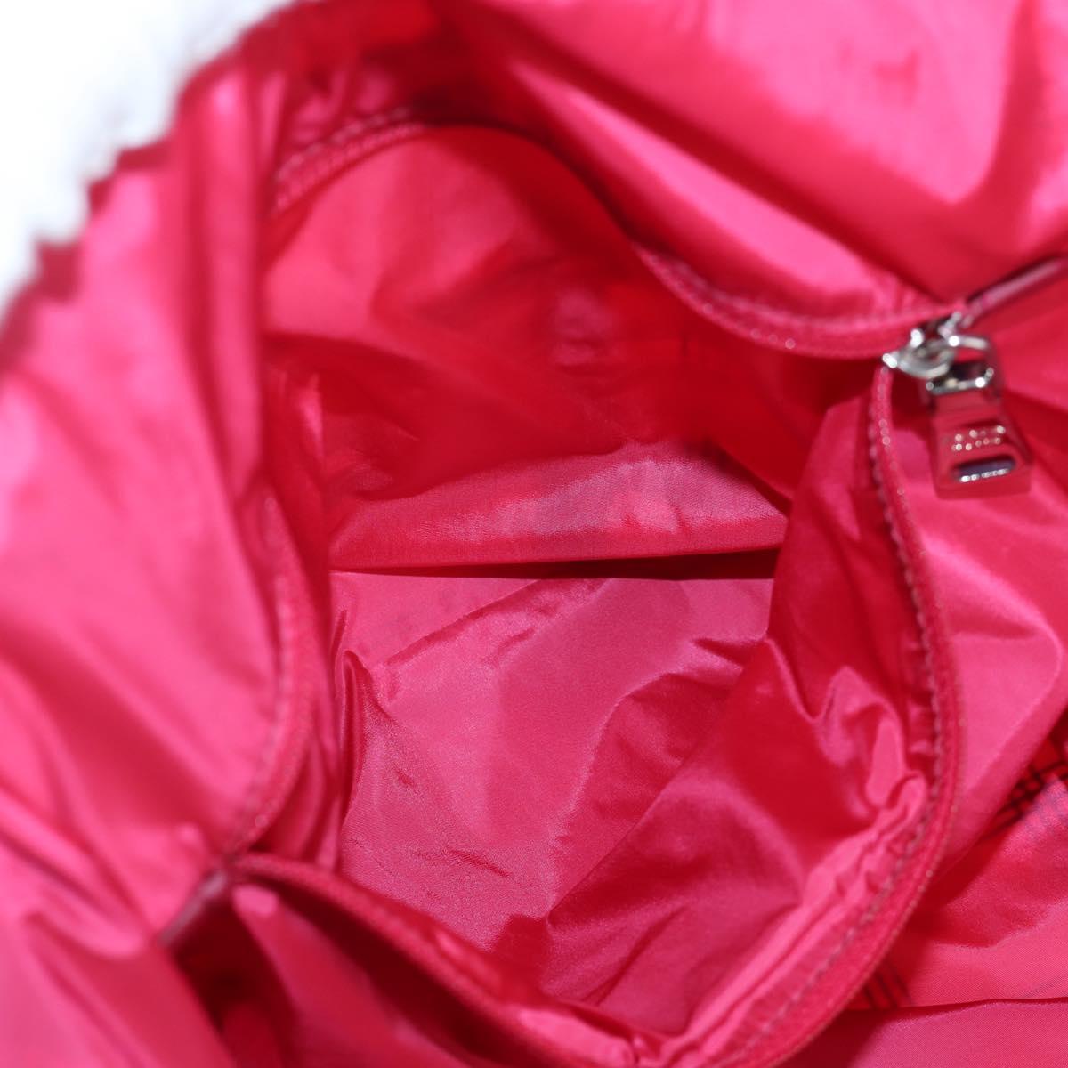 PRADA Eco Bag Nylon Pink Silver Auth 203684A