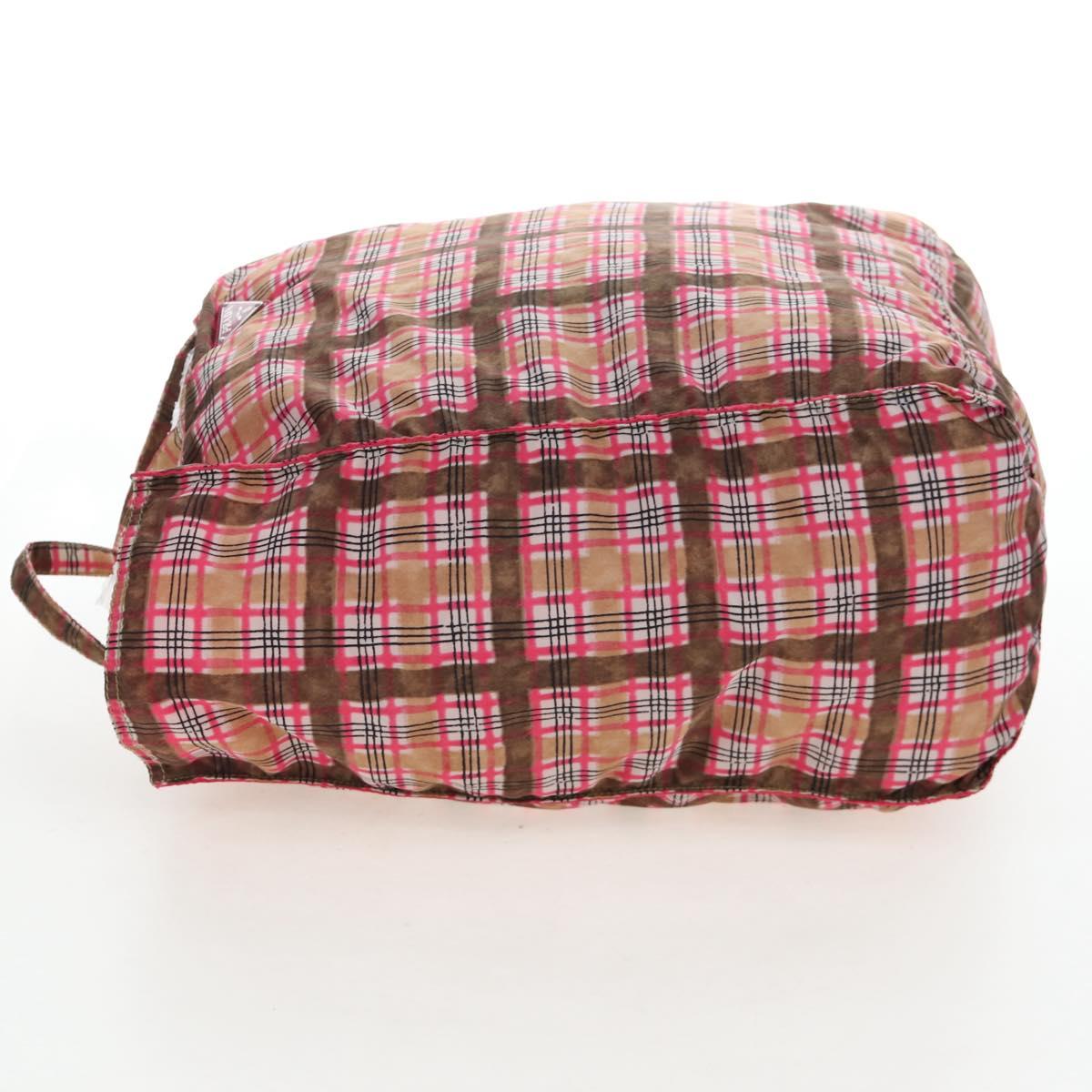 PRADA Eco Bag Nylon Pink Silver Auth 203684A