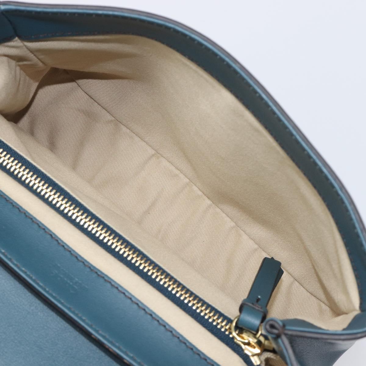 Chloe Shoulder Bag Leather 2way Navy Gold Auth 203685M