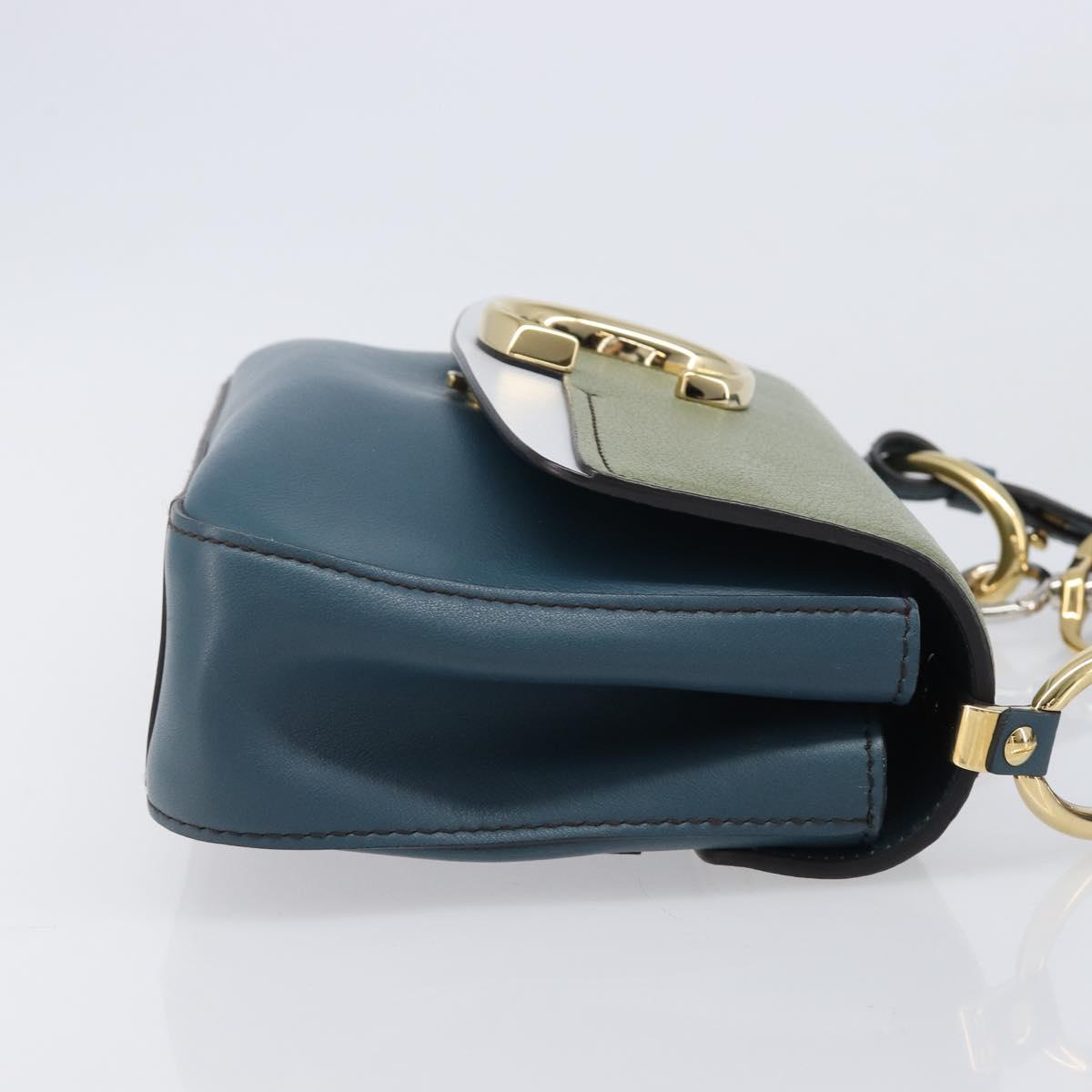 Chloe Shoulder Bag Leather 2way Navy Gold Auth 203685M