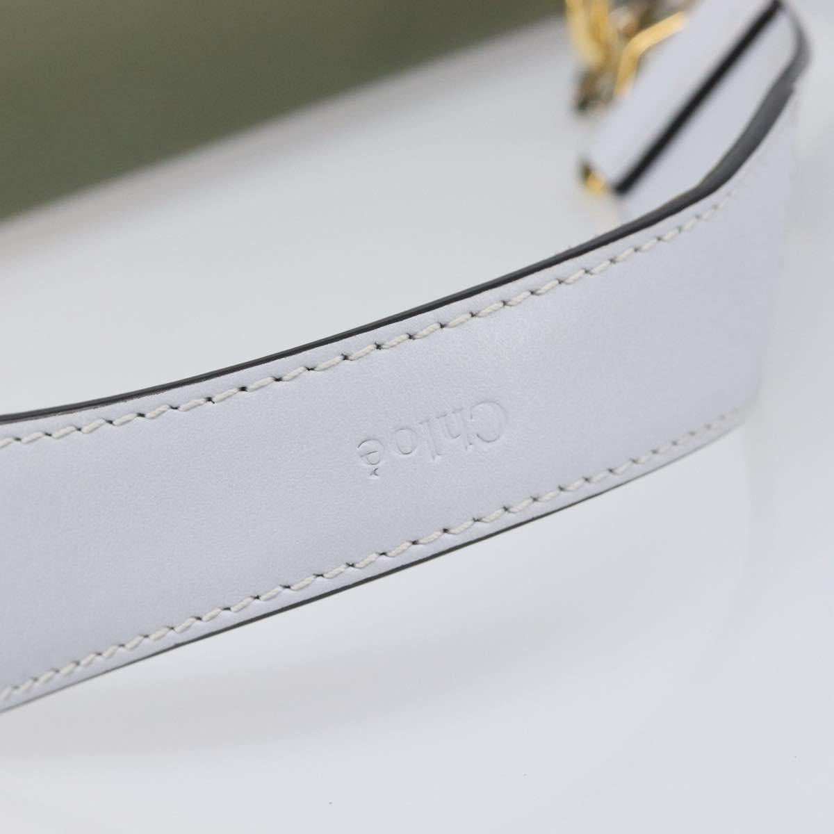 Chloe Shoulder Bag Leather 2way Navy Gold Auth 203685M