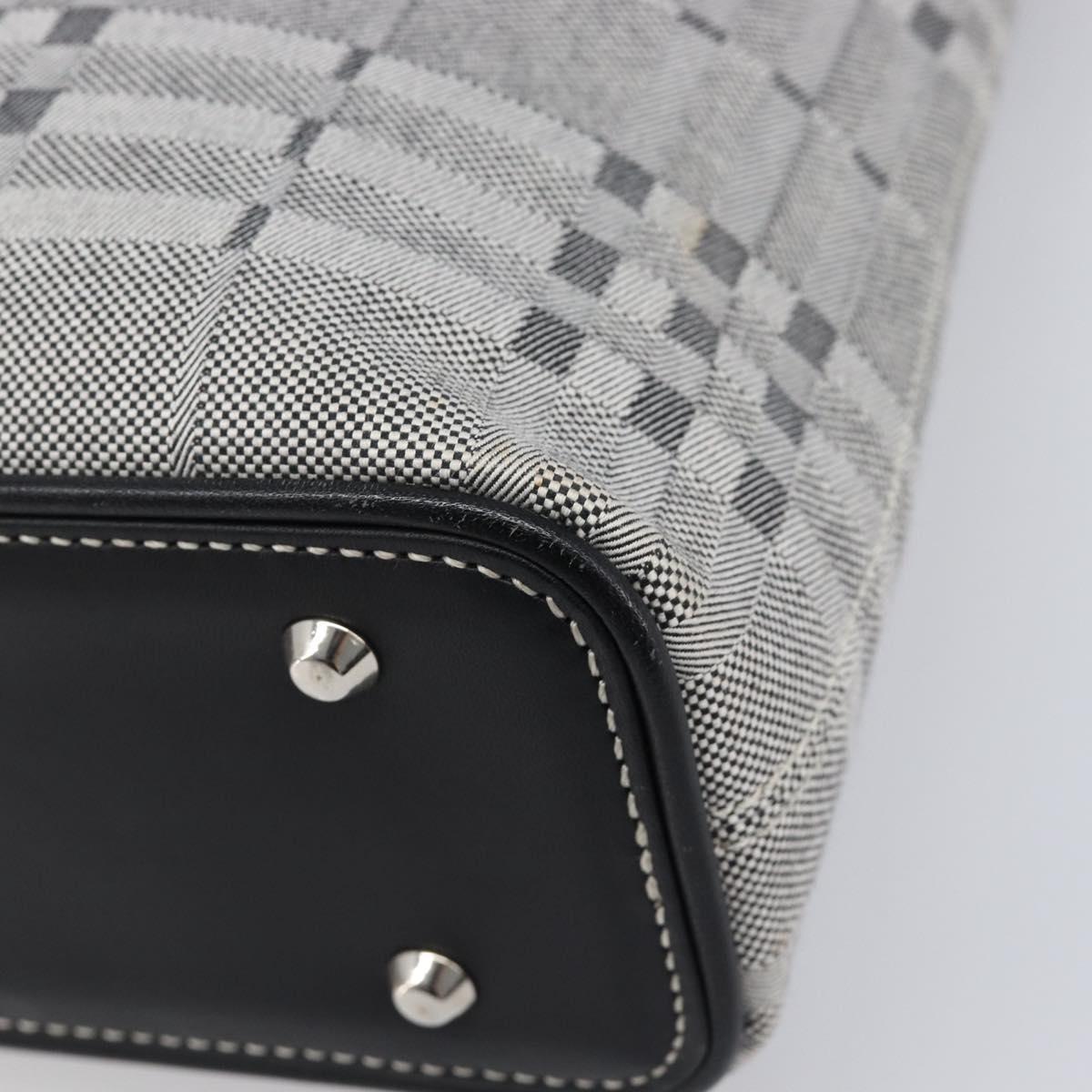 BURBERRY Shoulder Bag Canvas Gray Silver Auth 203686A
