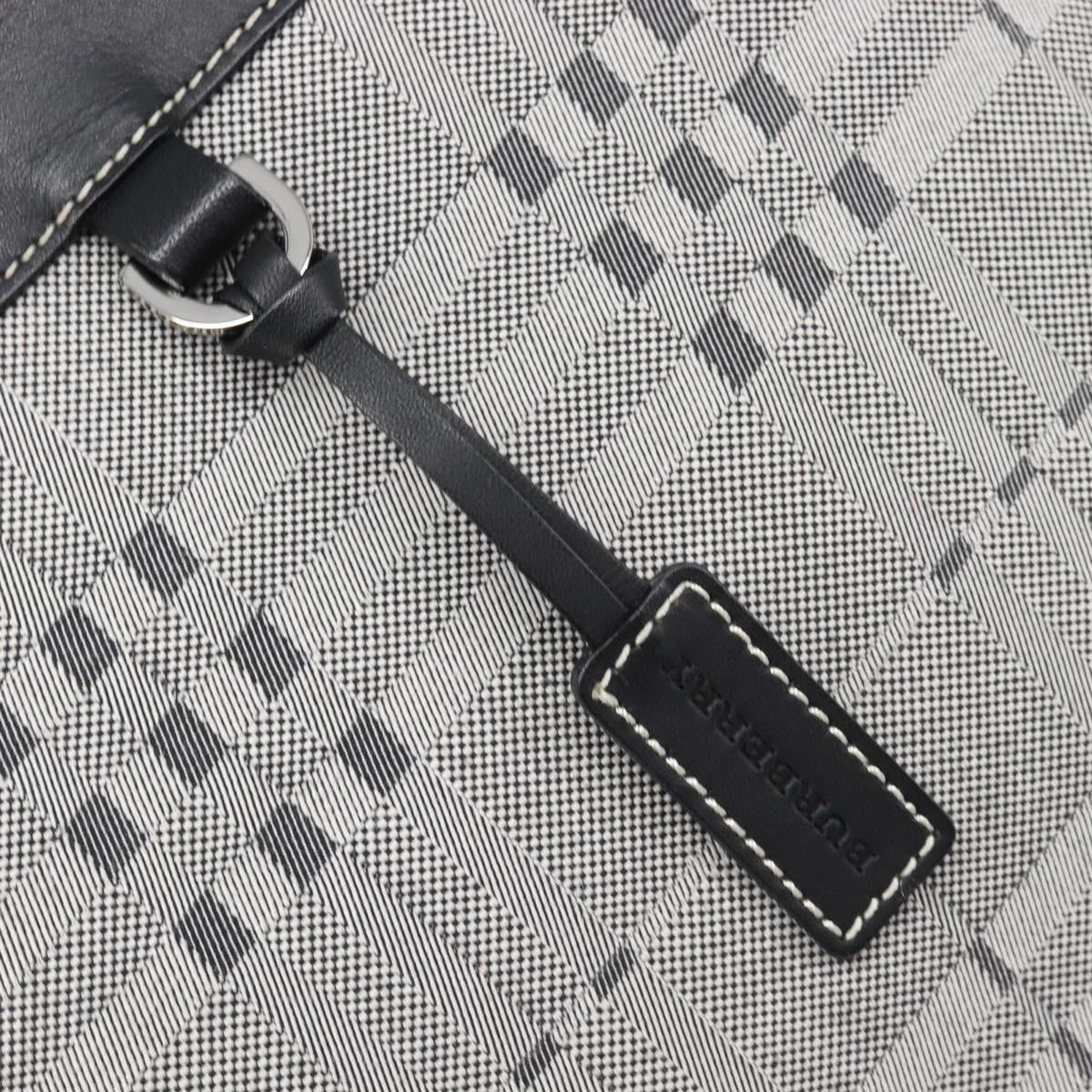 BURBERRY Shoulder Bag Canvas Gray Silver Auth 203686A