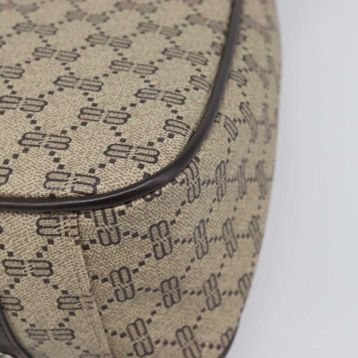BALENCIAGA Shoulder Bag PVC Canvas Beige Silver Auth 203687A