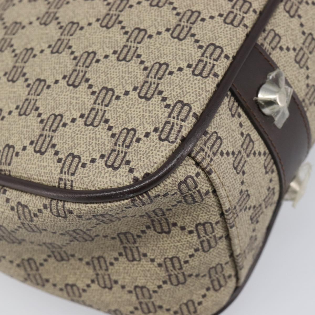 BALENCIAGA Shoulder Bag PVC Canvas Beige Silver Auth 203687A