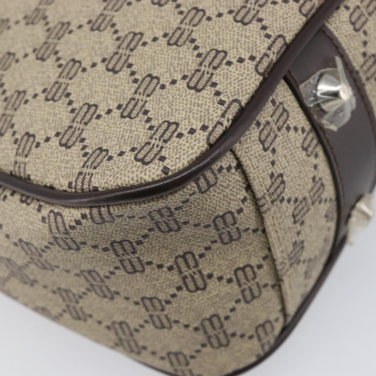 BALENCIAGA Shoulder Bag PVC Canvas Beige Silver Auth 203687A