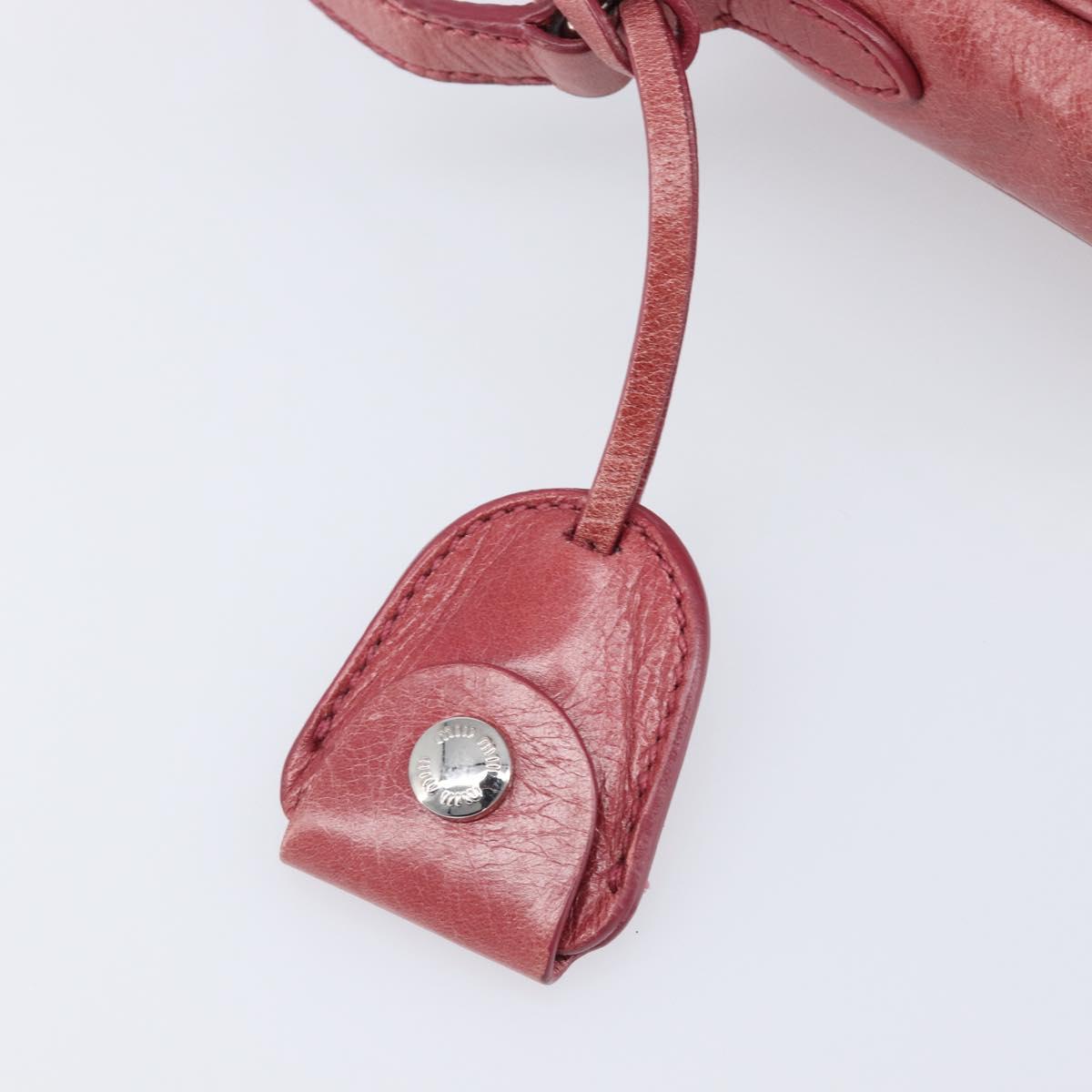 Miu Miu Shoulder Bag Vitellolux Pink Silver Auth 203688A