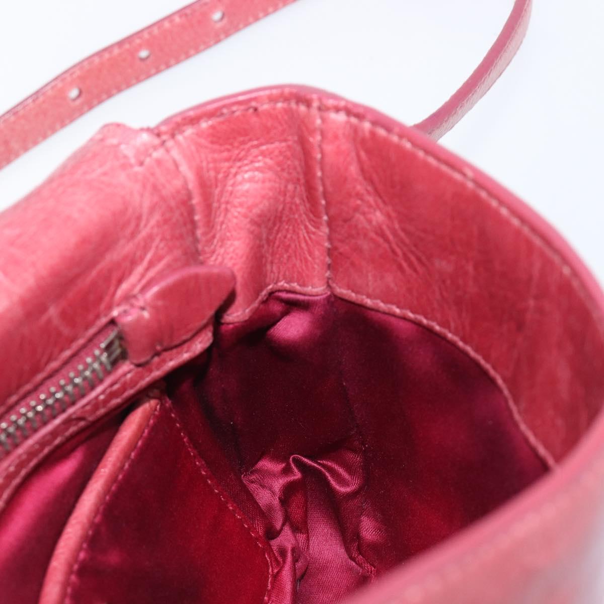 Miu Miu Shoulder Bag Vitellolux Pink Silver Auth 203688A