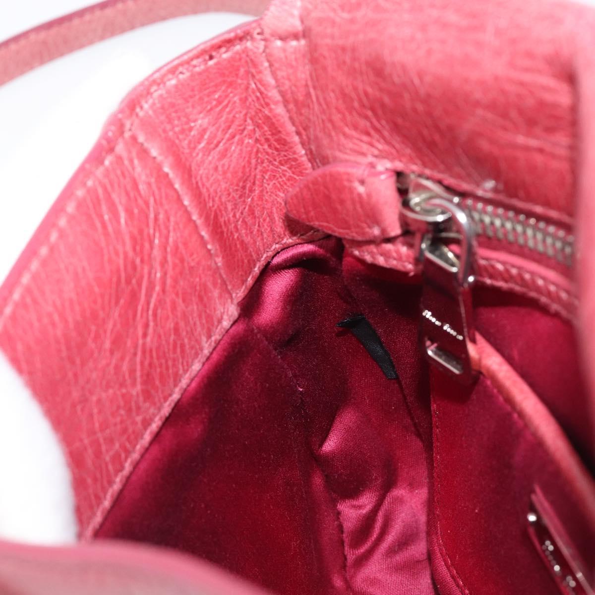 Miu Miu Shoulder Bag Vitellolux Pink Silver Auth 203688A