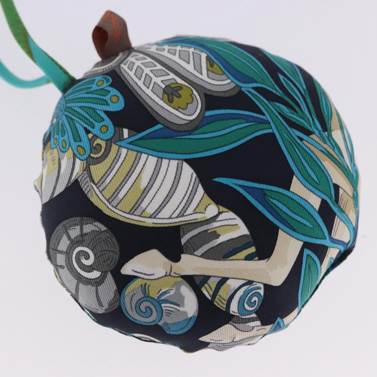 HERMES Petit Ash Bag Charm Silk Blue Auth 203689M