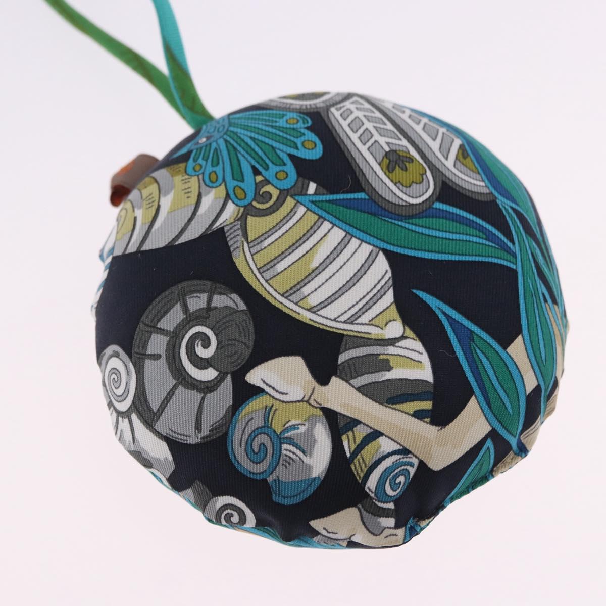 HERMES Petit Ash Bag Charm Silk Blue Auth 203689M