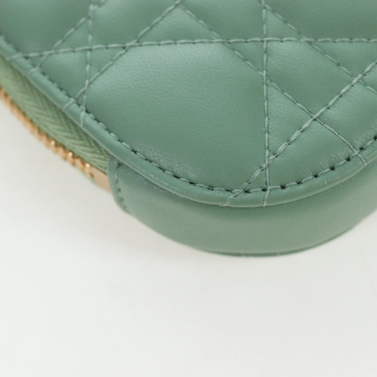 Christian Dior Cannage Chain Shoulder Phone Pouch Lamb Skin 2way Auth 203691V