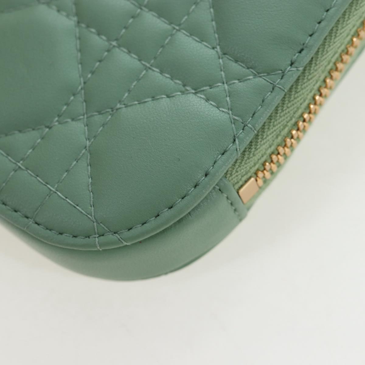 Christian Dior Cannage Chain Shoulder Phone Pouch Lamb Skin 2way Auth 203691V