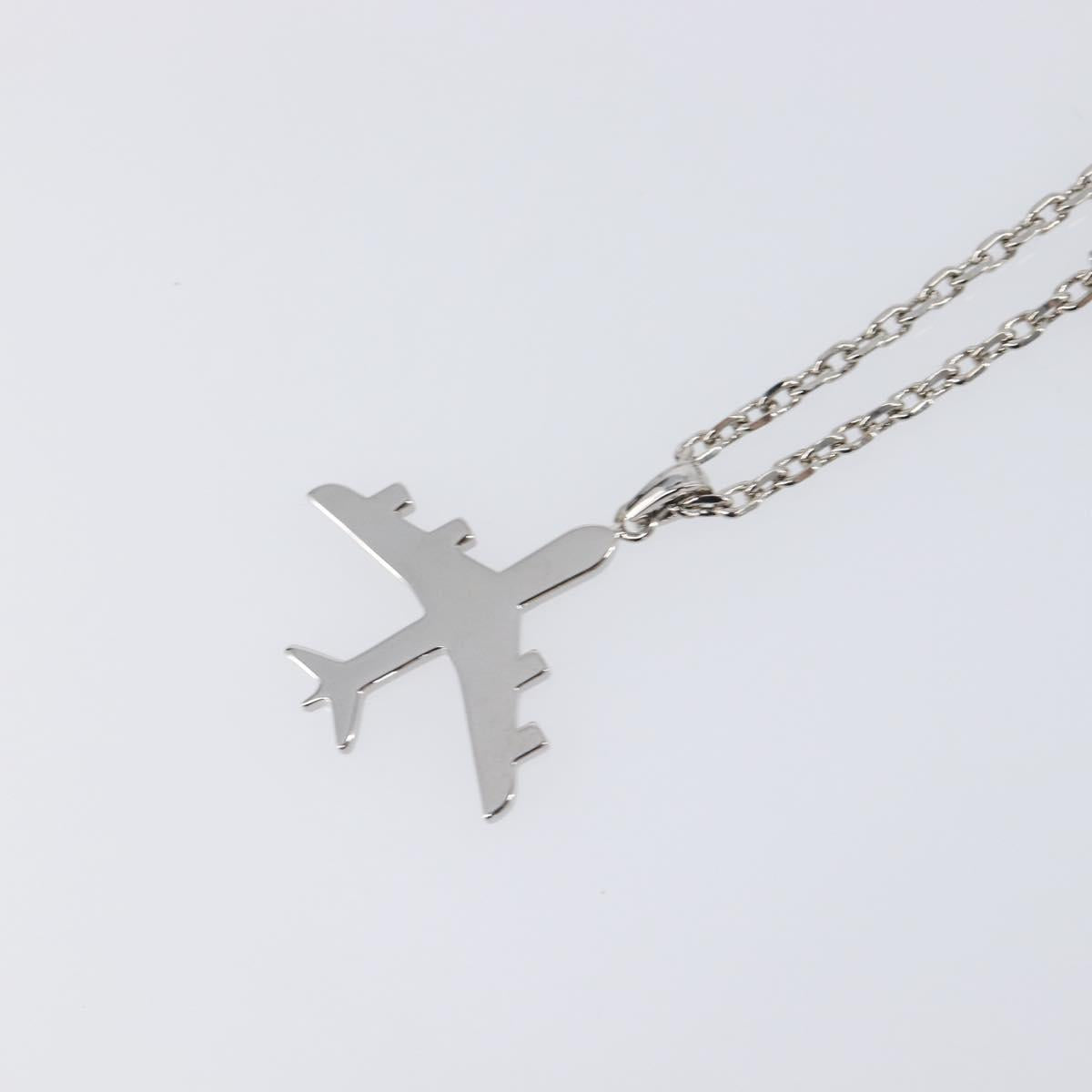 LOUIS VUITTON LV Plane Necklace Metal Silver Tone MP3157 LV Auth 203697V