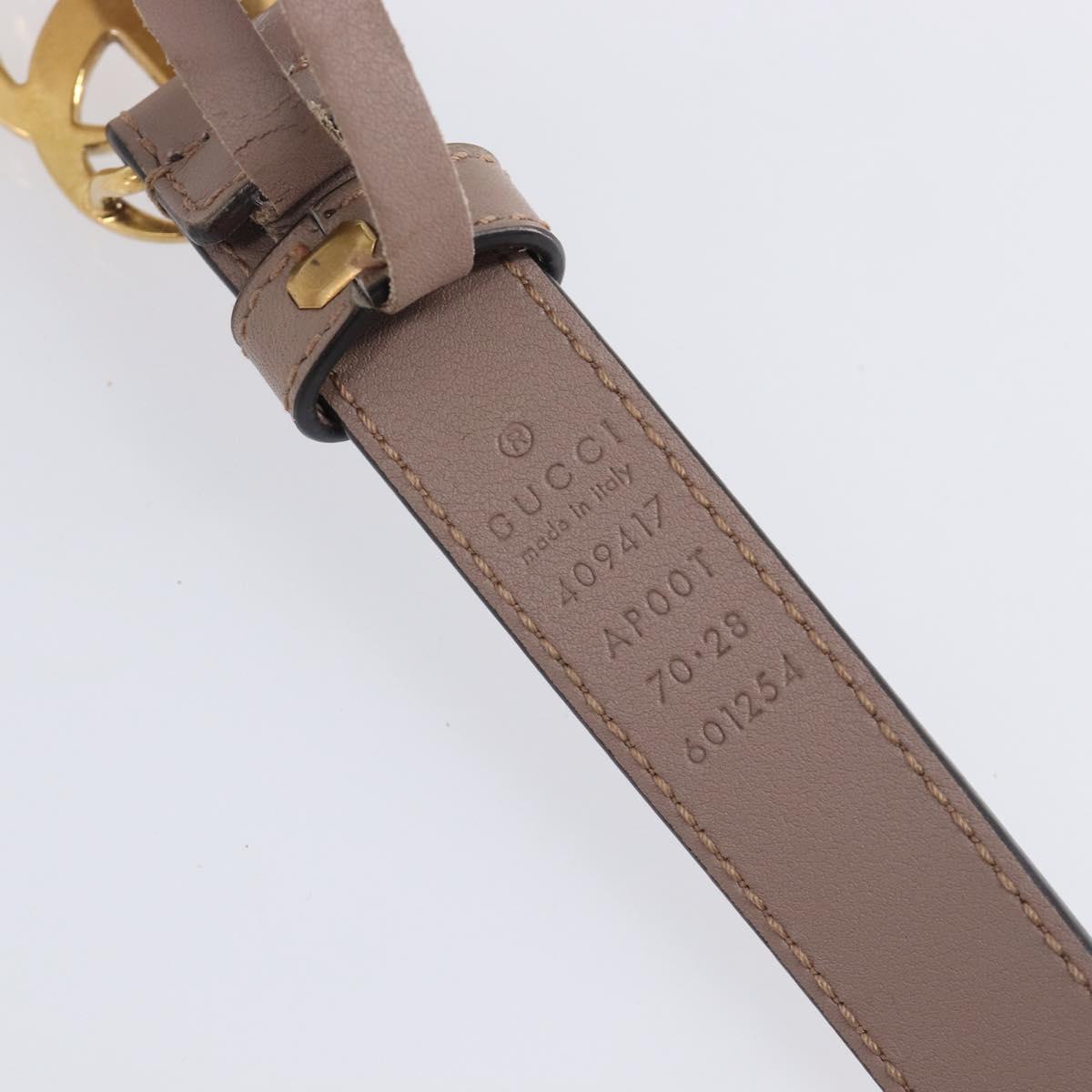 GUCCI GG Marmont Belt Leather 32.3"" Beige Gold 409417 Auth 203698V