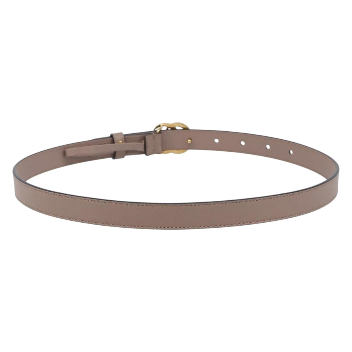 GUCCI GG Marmont Belt Leather 32.3"" Beige Gold 409417 Auth 203698V