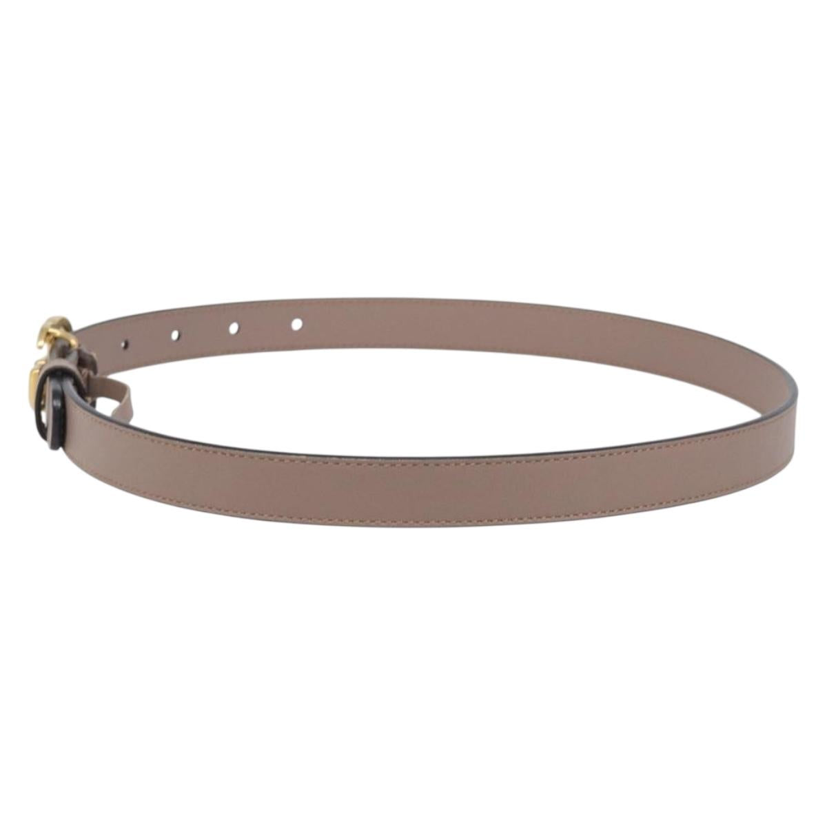 GUCCI GG Marmont Belt Leather 32.3"" Beige Gold 409417 Auth 203698V