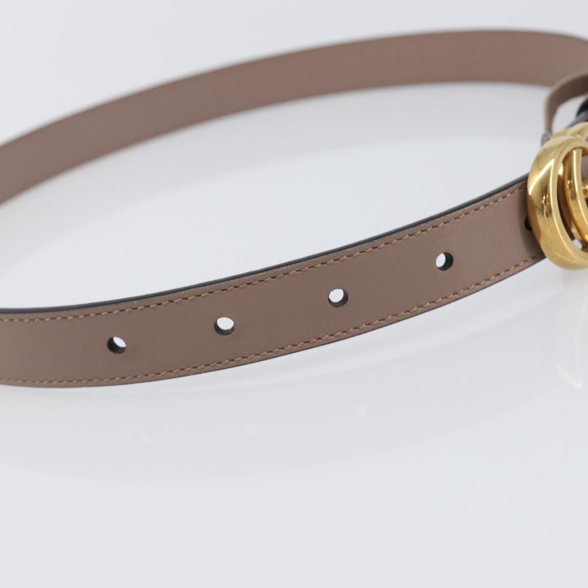 GUCCI GG Marmont Belt Leather 32.3"" Beige Gold 409417 Auth 203698V