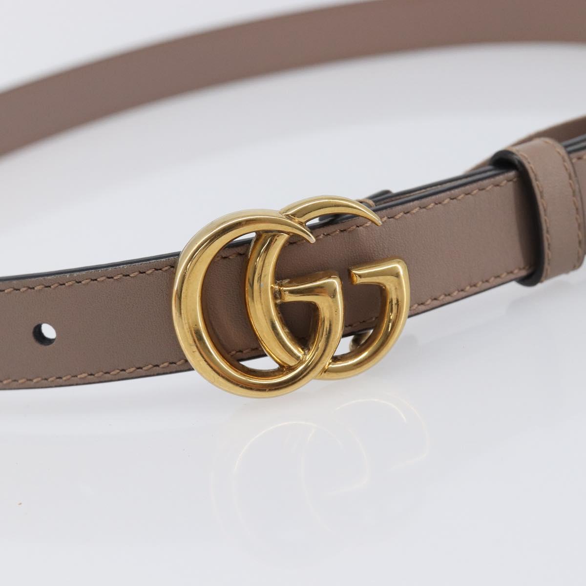 GUCCI GG Marmont Belt Leather 32.3"" Beige Gold 409417 Auth 203698V
