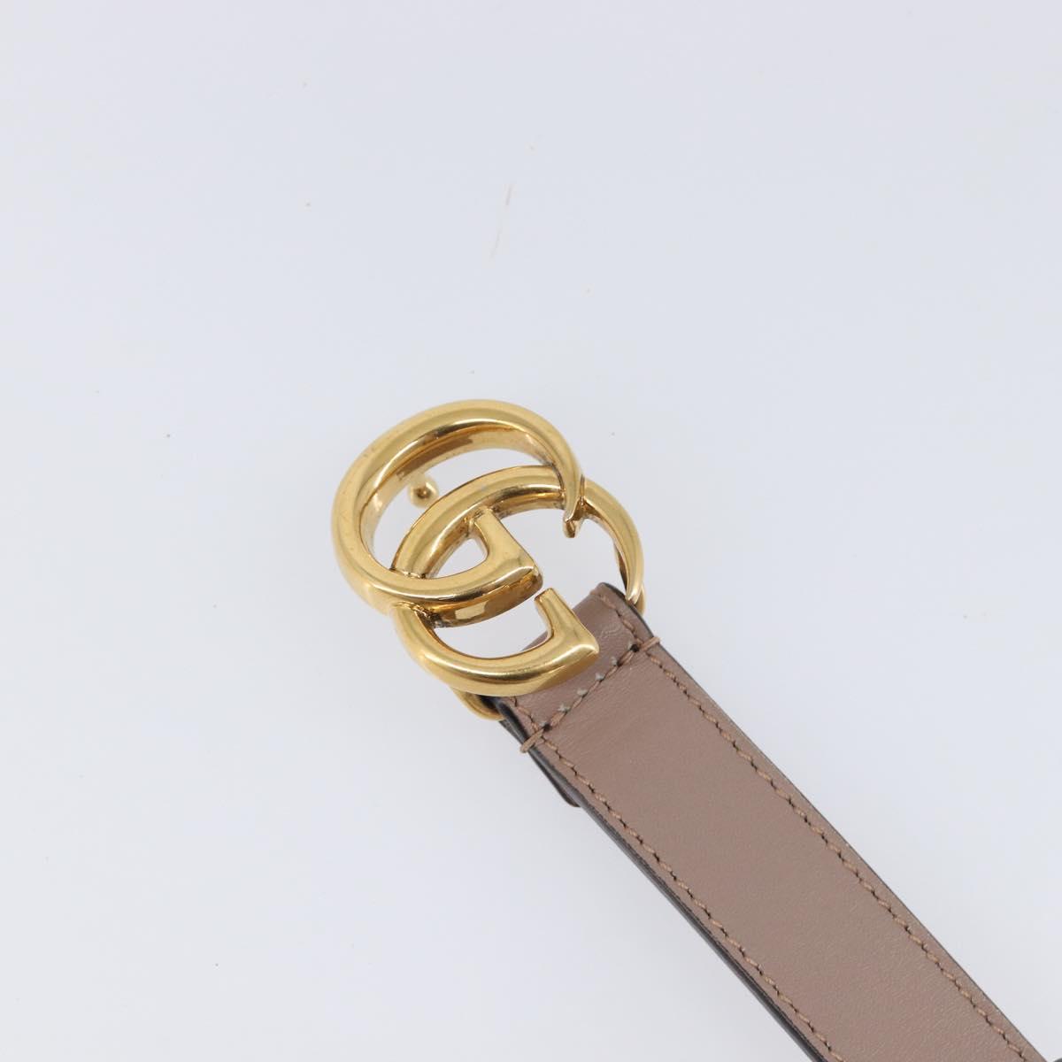 GUCCI GG Marmont Belt Leather 32.3"" Beige Gold 409417 Auth 203698V