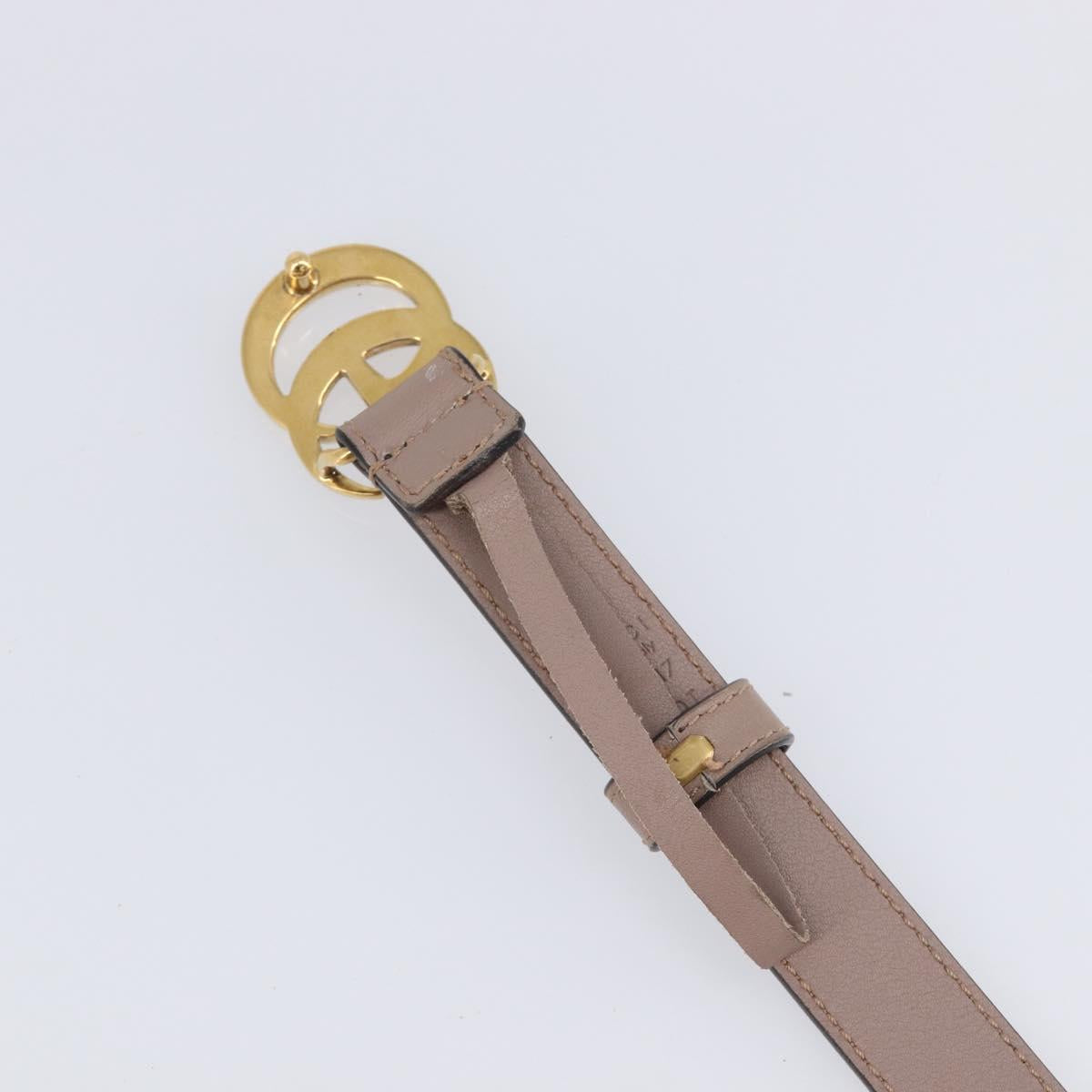 GUCCI GG Marmont Belt Leather 32.3"" Beige Gold 409417 Auth 203698V