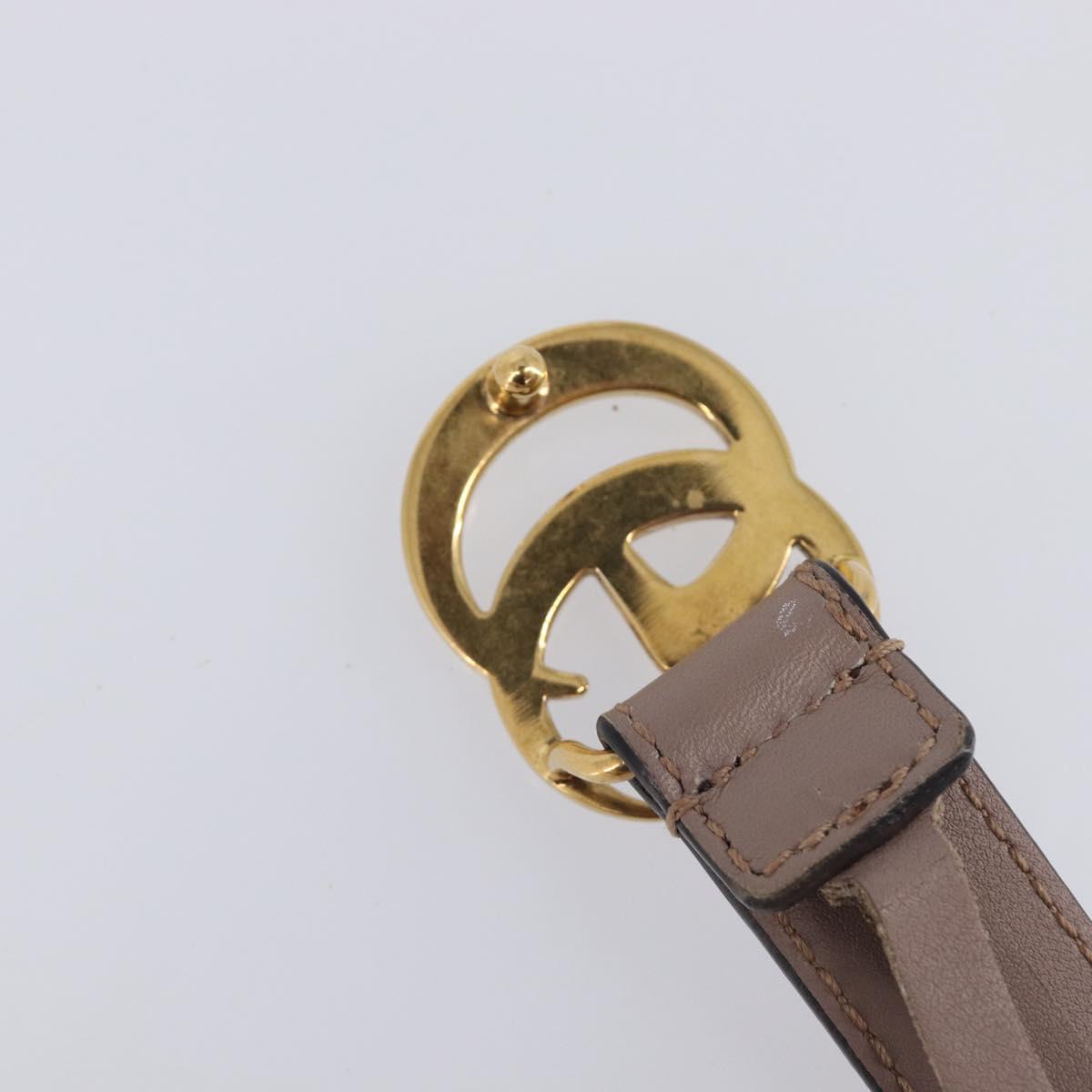 GUCCI GG Marmont Belt Leather 32.3"" Beige Gold 409417 Auth 203698V