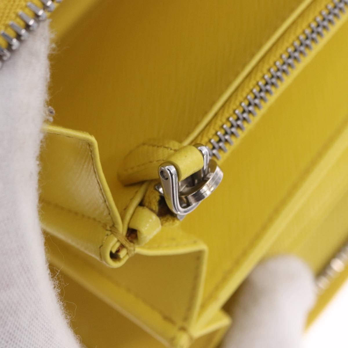 PRADA Long Wallet Safiano Leather Yellow Silver Auth 203700M
