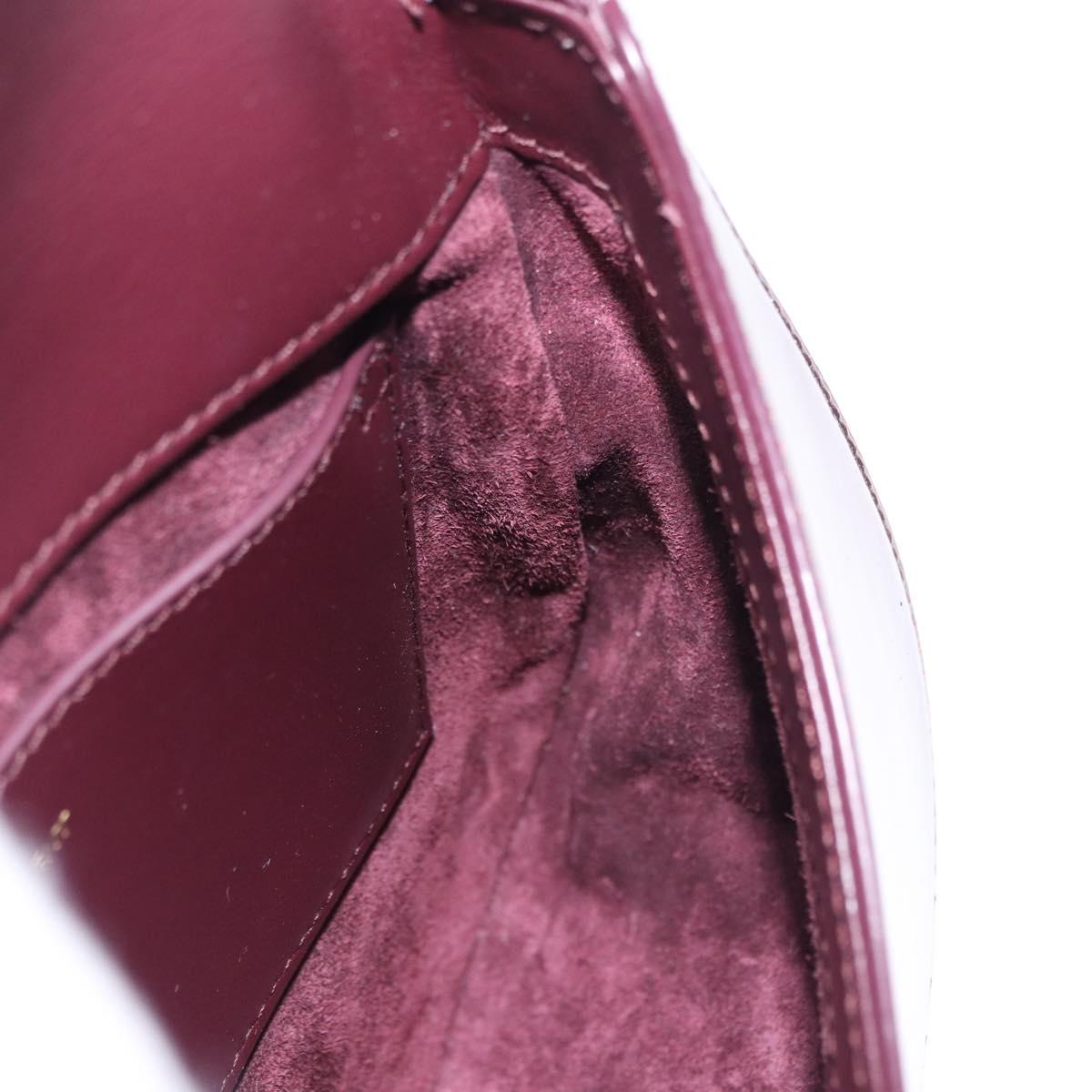 SAINT LAURENT Voltaire Shoulder Bag Patent Leather Bordeaux Gold Auth 203703SAV