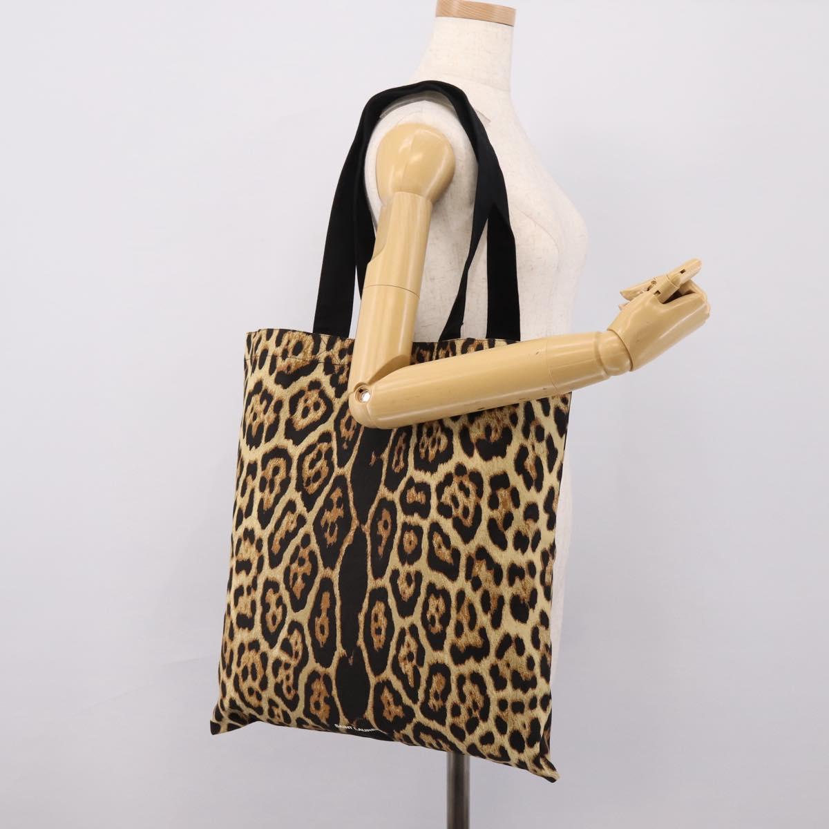 SAINT LAURENT Tote Bag Canvas Beige Auth 203704A