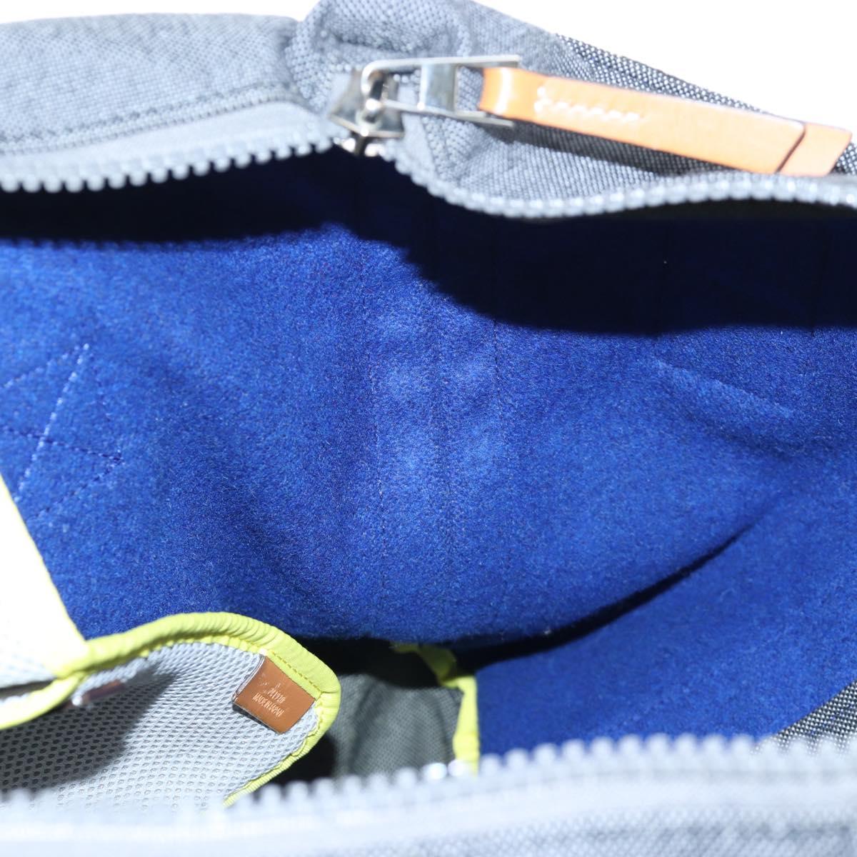 LOEWE Tote Bag Wool 2way Blue Silver Auth 203705M
