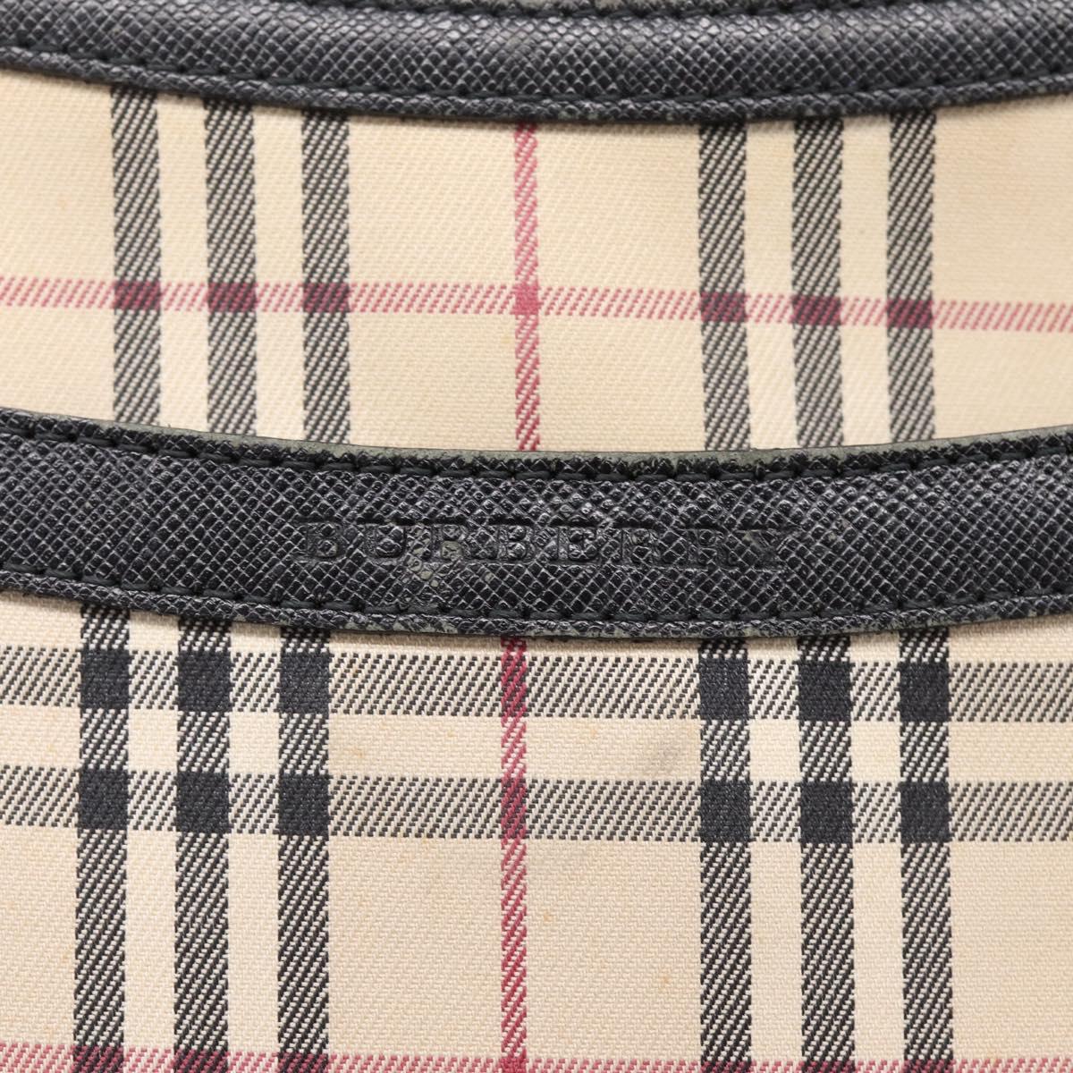 BURBERRY Nova Check Shoulder Bag Canvas Beige Silver Auth 203707