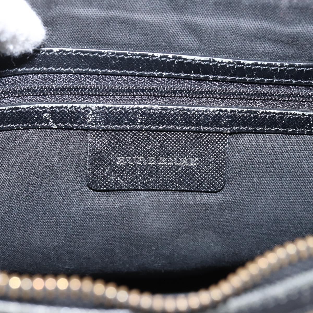 BURBERRY Nova Check Shoulder Bag Canvas Beige Silver Auth 203707