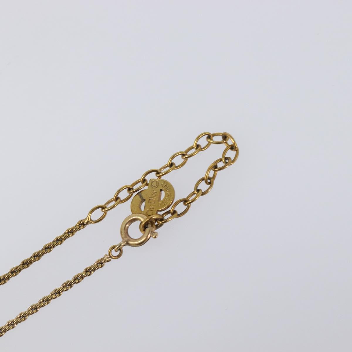 Christian Dior Necklace Metal Gold Tone Auth 203713