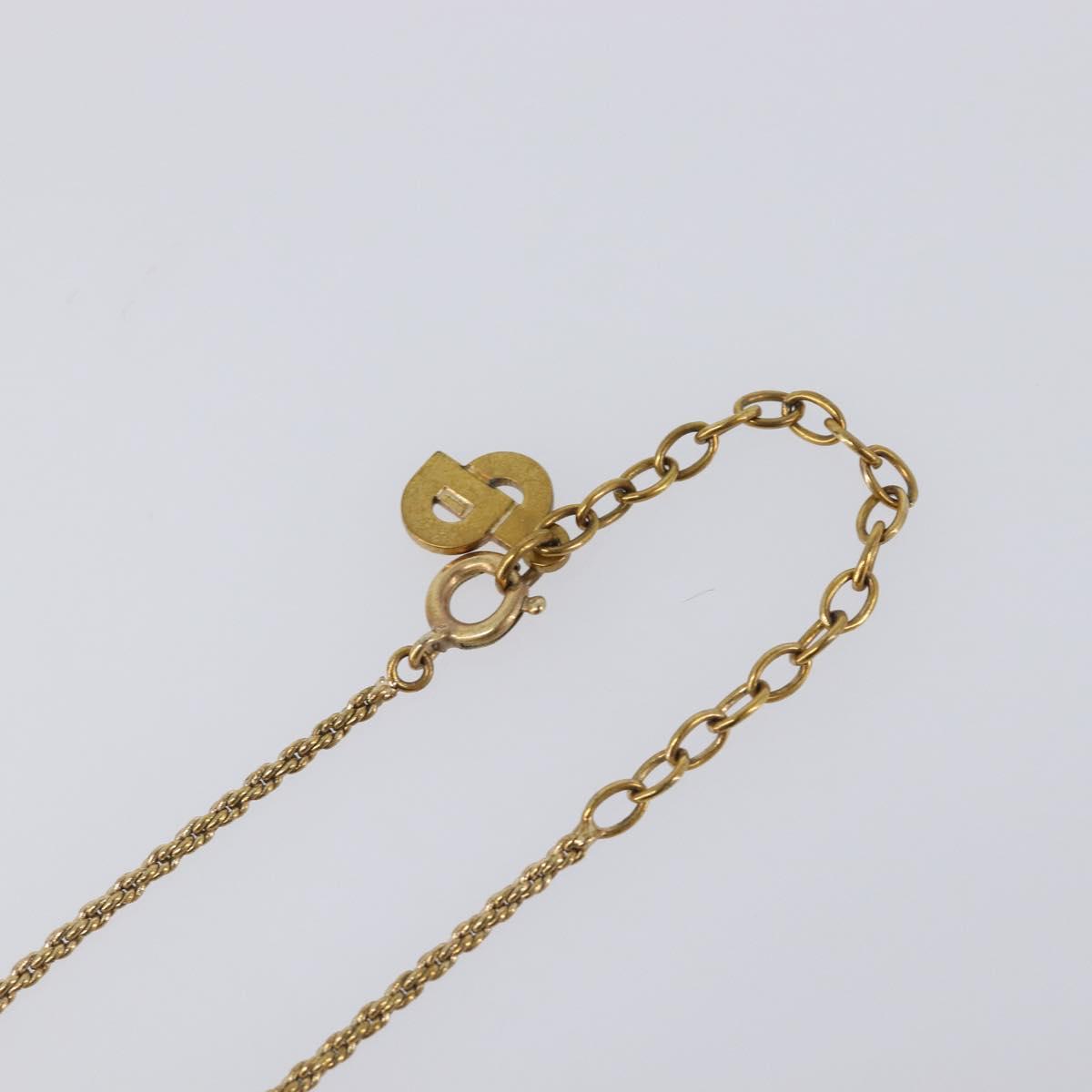 Christian Dior Necklace Metal Gold Tone Auth 203713